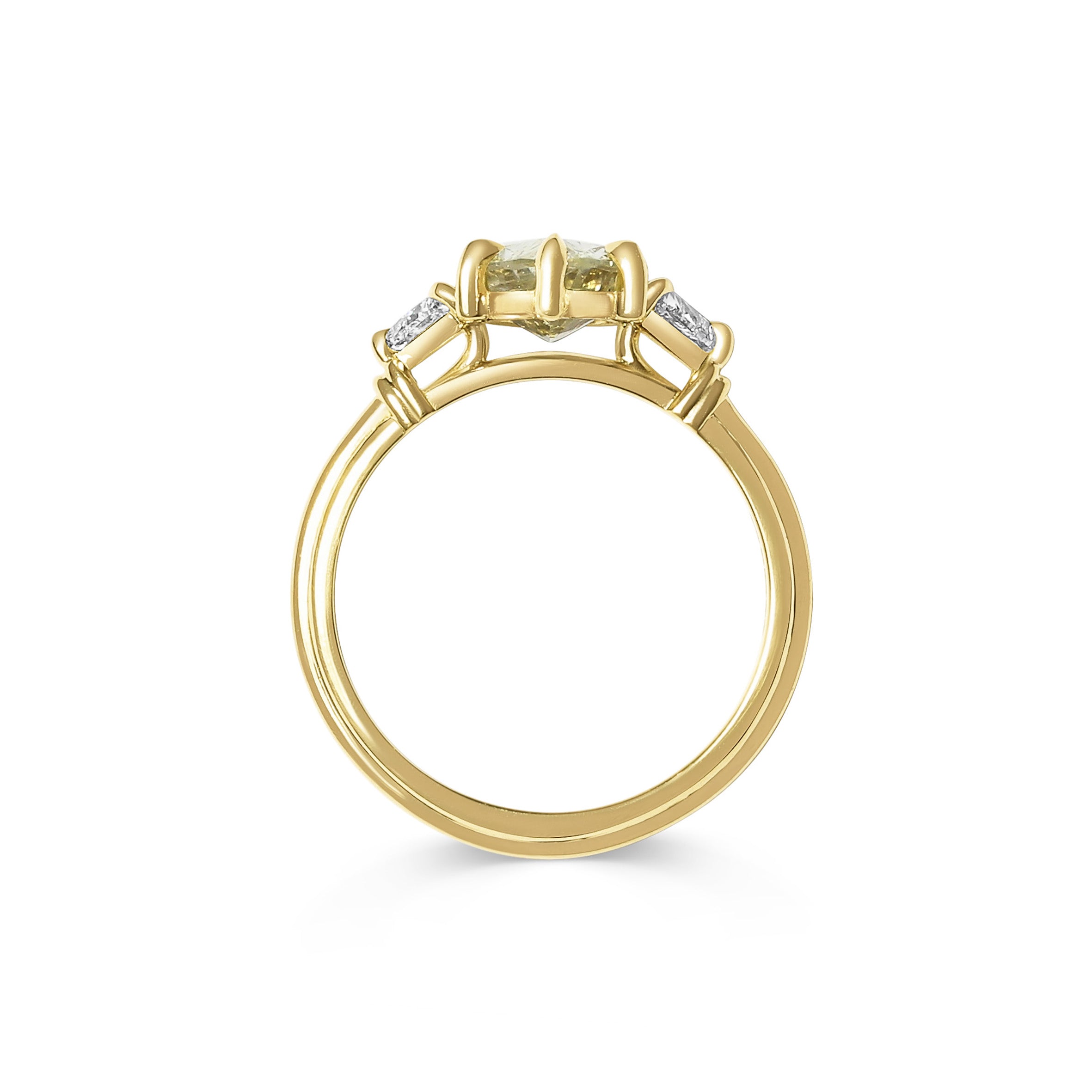 The X - Clara Yellow Ring by East London jeweller Rachel Boston | Discover our collections of unique and timeless engagement rings, wedding rings, and modern fine jewellery.