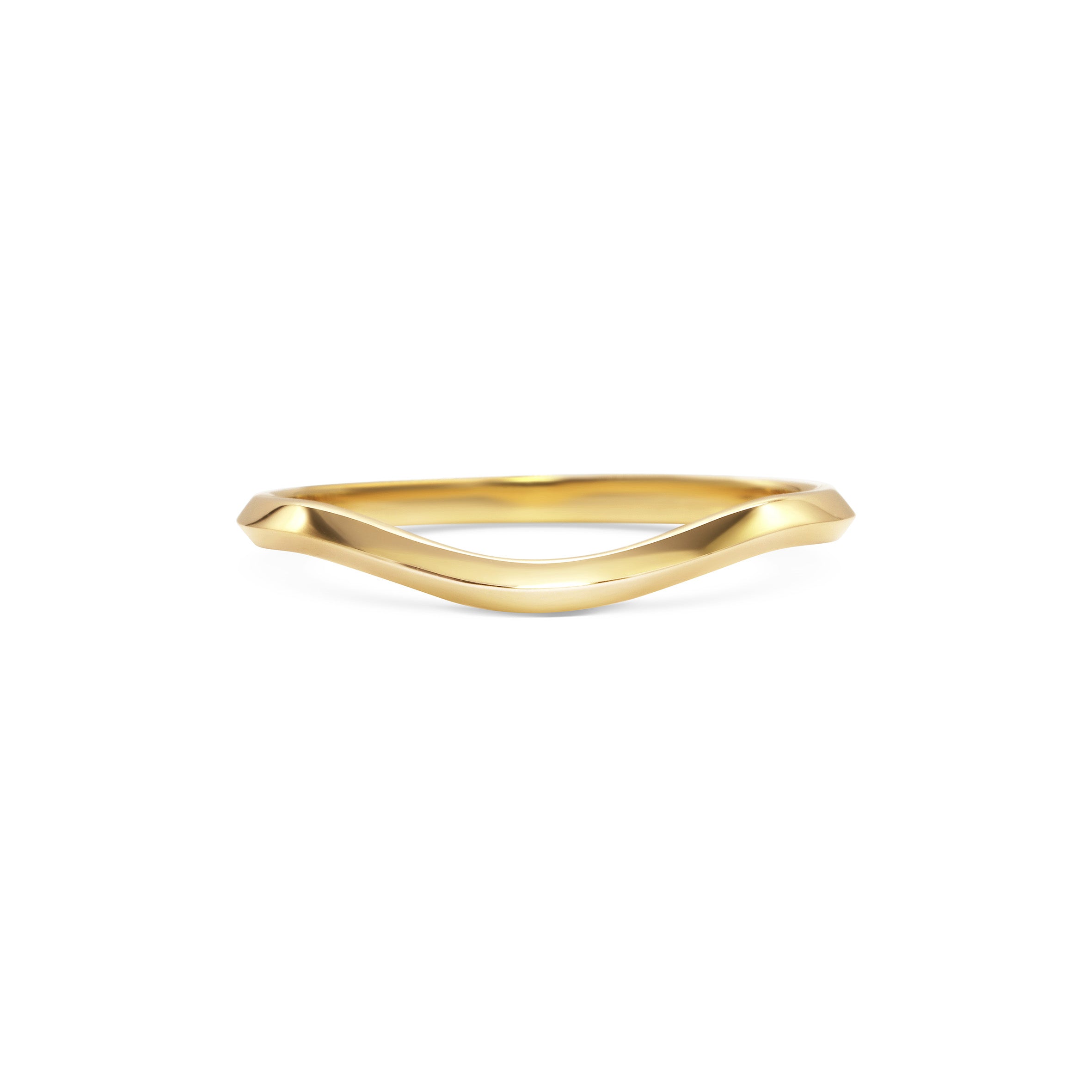 The Knife Edge Curve Band by East London jeweller Rachel Boston | Discover our collections of unique and timeless engagement rings, wedding rings, and modern fine jewellery.