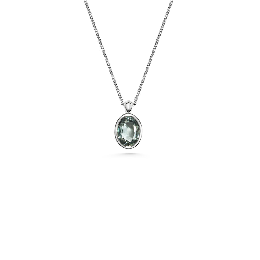 The X - Emin Necklace - 1.69ct Blue by East London jeweller Rachel Boston | Discover our collections of unique and timeless engagement rings, wedding rings, and modern fine jewellery. - Rachel Boston Jewellery