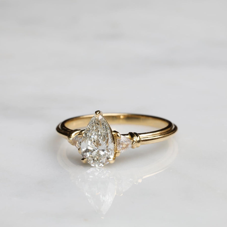 The Clara Ring - Pear Cut by East London jeweller Rachel Boston | Discover our collections of unique and timeless engagement rings, wedding rings, and modern fine jewellery. - Rachel Boston Jewellery