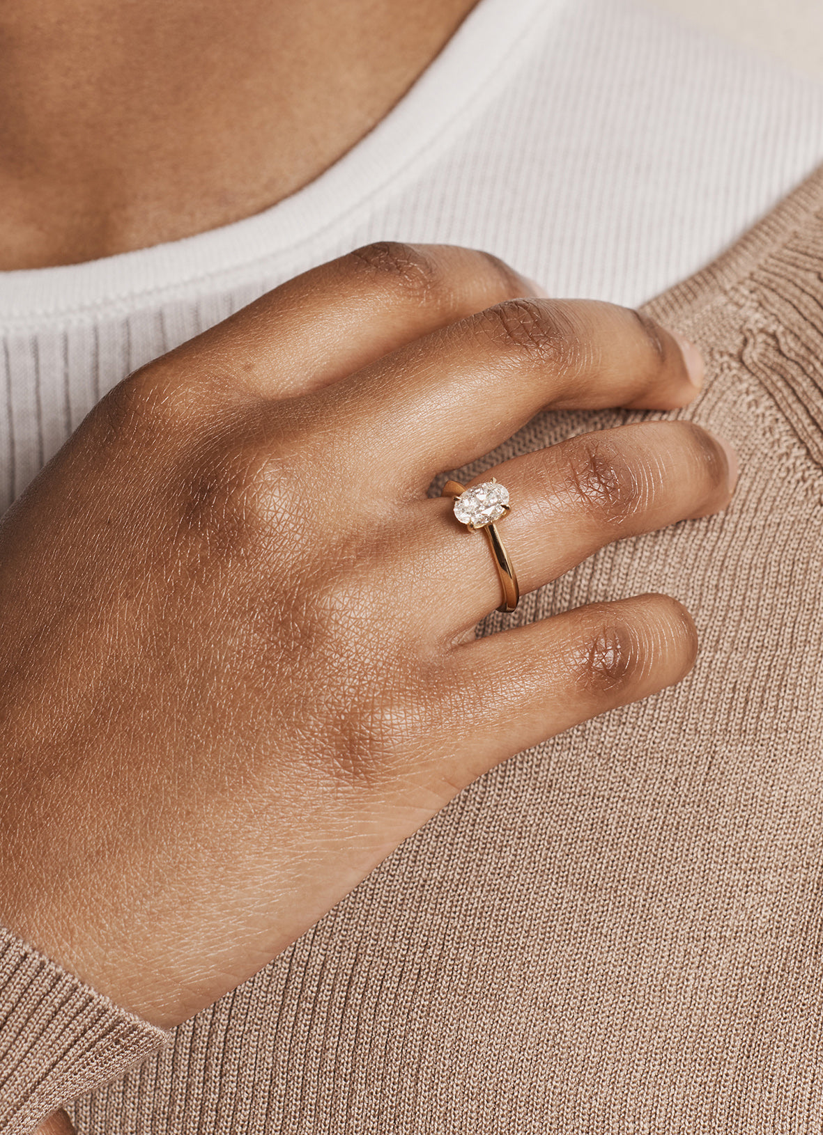 The Joy Ring - Oval Cut by East London jeweller Rachel Boston | Discover our collections of unique and timeless engagement rings, wedding rings, and modern fine jewellery.