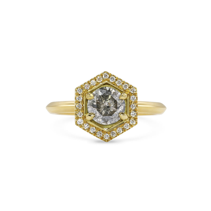 The X - Grey Diamond Juno Ring by East London jeweller Rachel Boston | Discover our collections of unique and timeless engagement rings, wedding rings, and modern fine jewellery. - Rachel Boston Jewellery