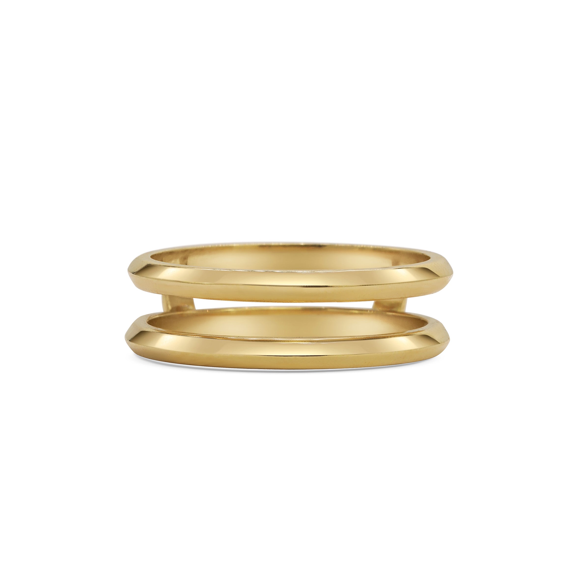 The Knife Edge Double Wedding Band by East London jeweller Rachel Boston | Discover our collections of unique and timeless engagement rings, wedding rings, and modern fine jewellery.