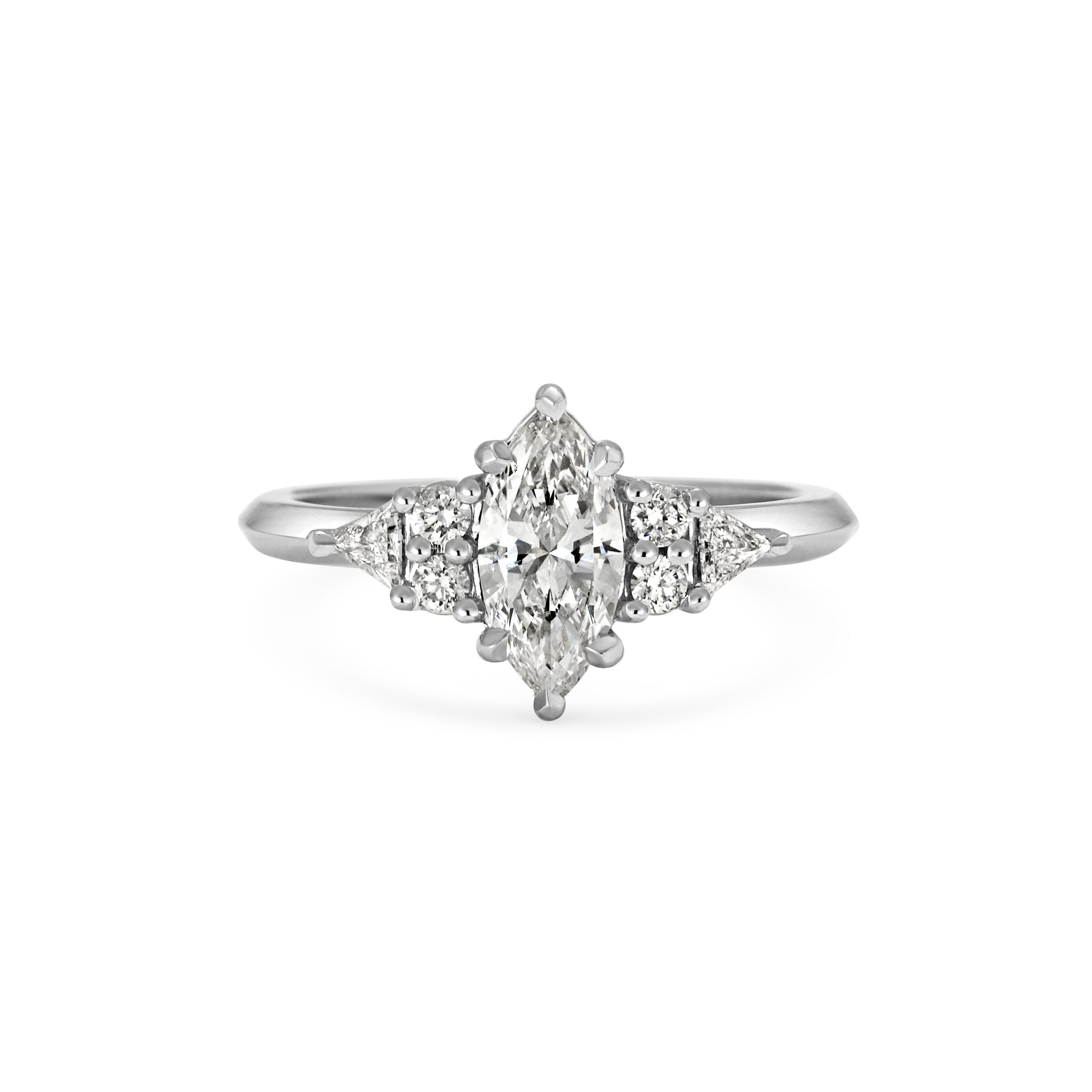 The Lois Ring by East London jeweller Rachel Boston | Discover our collections of unique and timeless engagement rings, wedding rings, and modern fine jewellery.