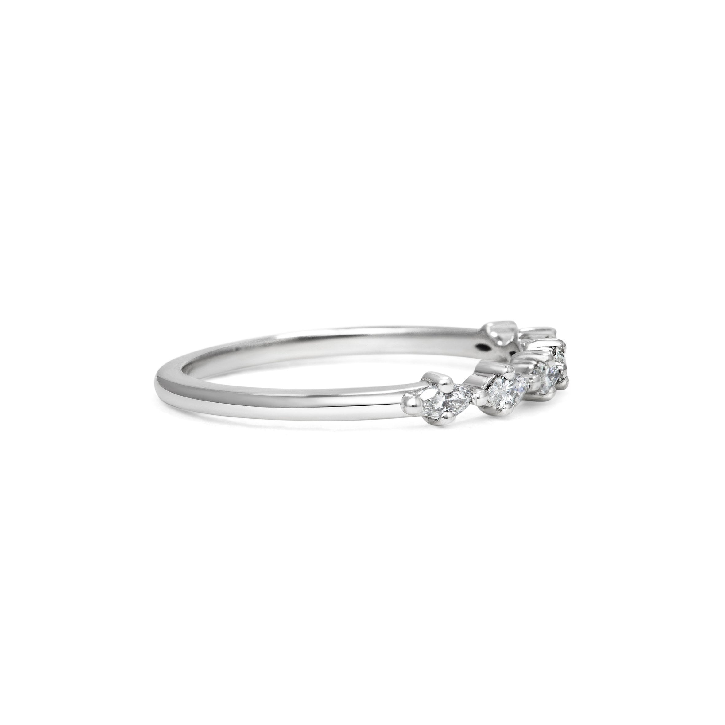 The Marquise Diamond Wedding Band by East London jeweller Rachel Boston | Discover our collections of unique and timeless engagement rings, wedding rings, and modern fine jewellery.