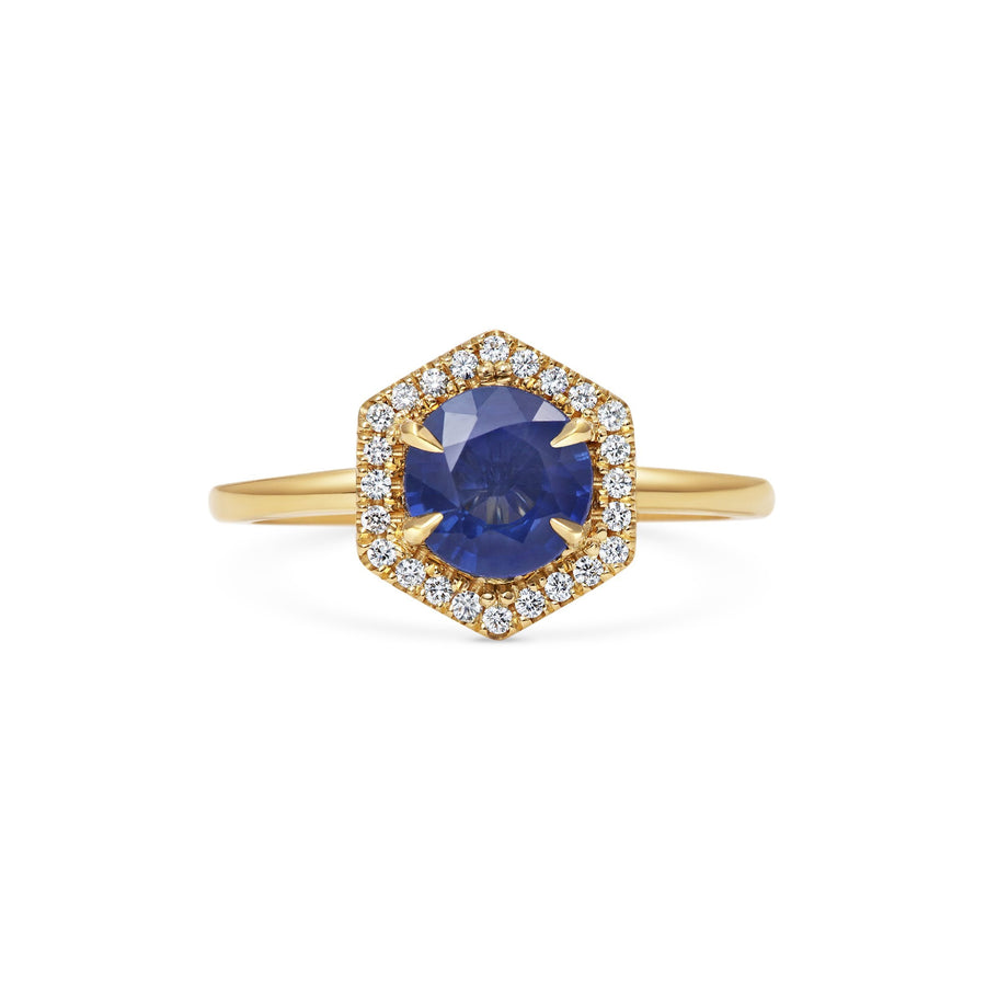 The X - Phoenix Sapphire Ring by East London jeweller Rachel Boston | Discover our collections of unique and timeless engagement rings, wedding rings, and modern fine jewellery. - Rachel Boston Jewellery