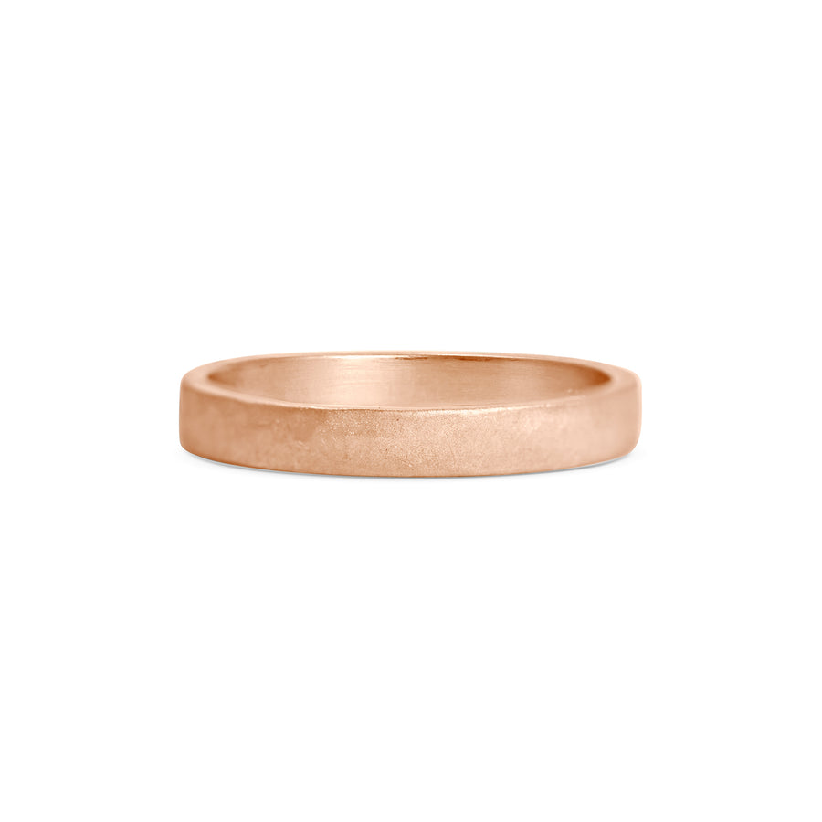 The Matte Hammered Flat Wedding Band - 3.5mm by East London jeweller Rachel Boston | Discover our collections of unique and timeless engagement rings, wedding rings, and modern fine jewellery. - Rachel Boston Jewellery