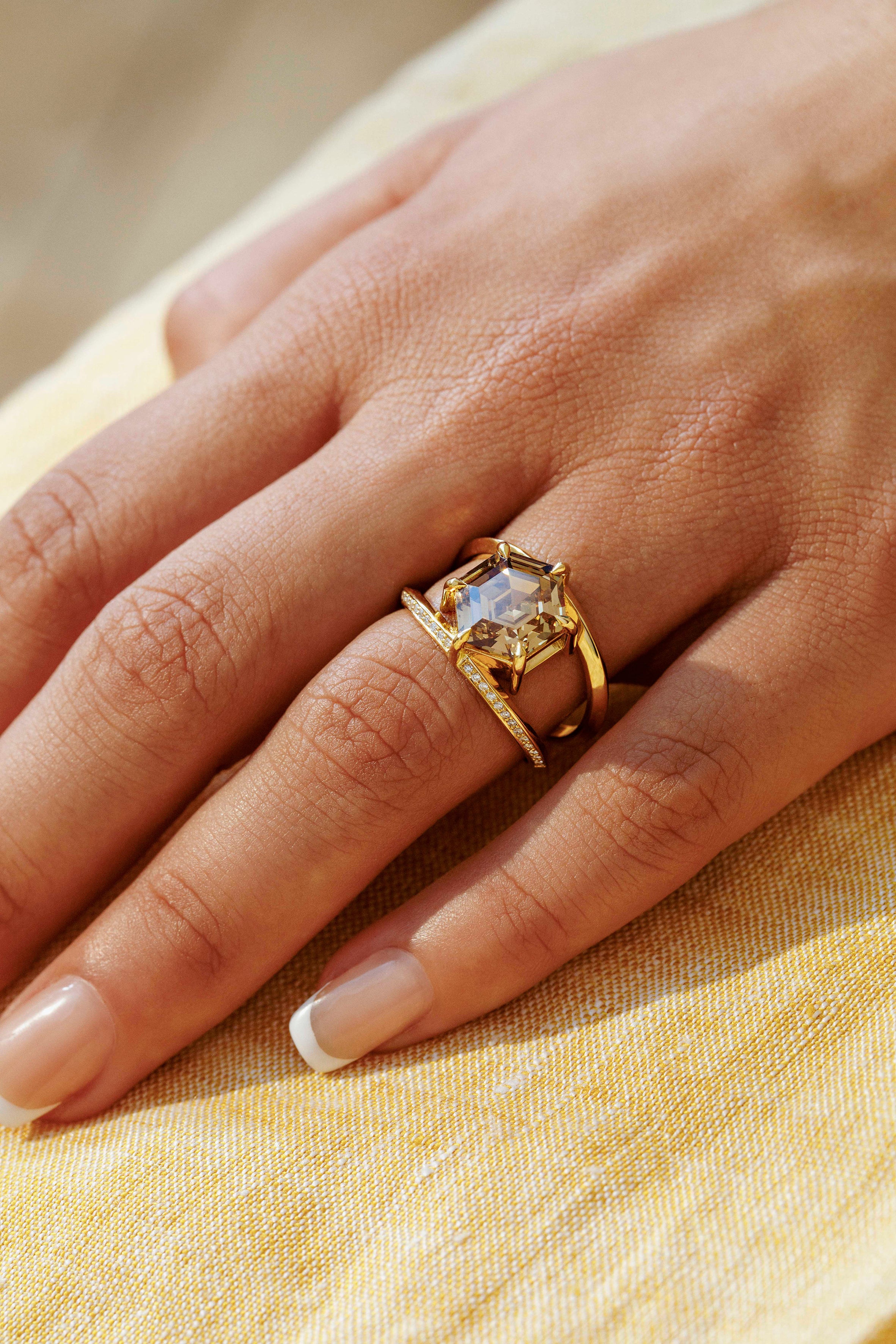 The X - Anteros Ring by East London jeweller Rachel Boston | Discover our collections of unique and timeless engagement rings, wedding rings, and modern fine jewellery.
