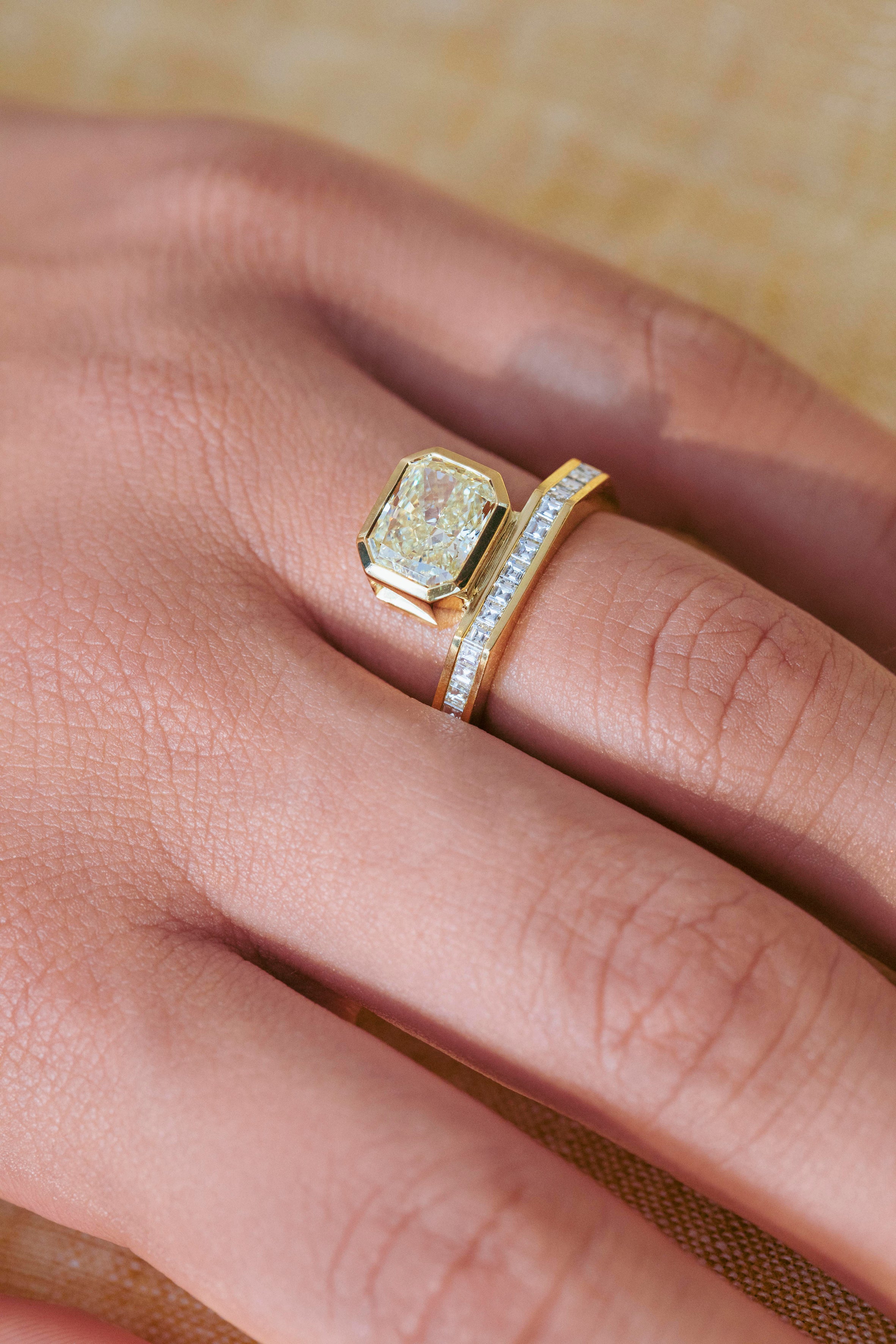 The X - Aurora Ring by East London jeweller Rachel Boston | Discover our collections of unique and timeless engagement rings, wedding rings, and modern fine jewellery.