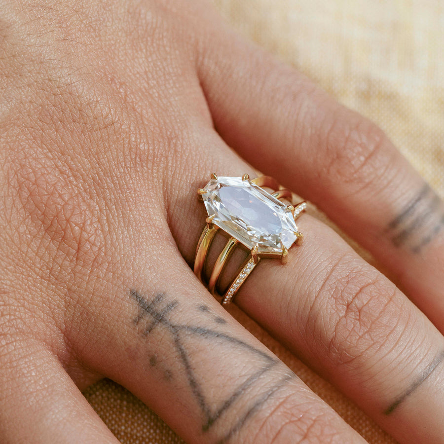 The X - Cupid Ring by East London jeweller Rachel Boston | Discover our collections of unique and timeless engagement rings, wedding rings, and modern fine jewellery. - Rachel Boston Jewellery