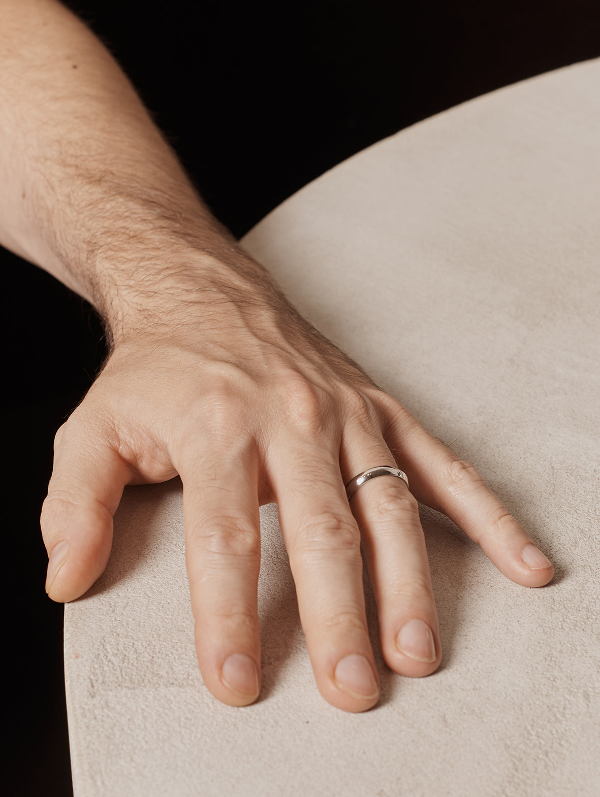 The Knife Edge Band - 3.8mm by East London jeweller Rachel Boston | Discover our collections of unique and timeless engagement rings, wedding rings, and modern fine jewellery.