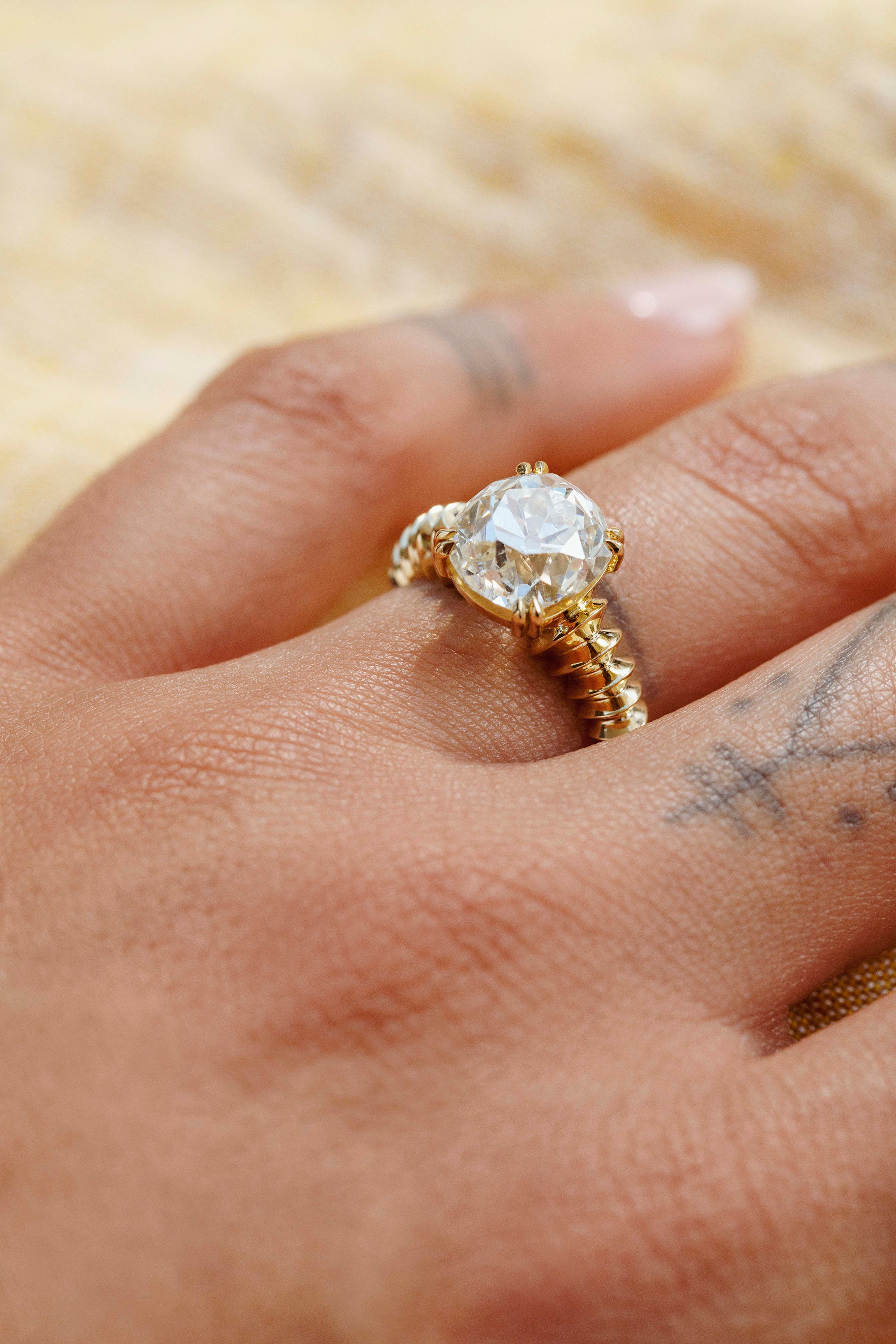 The X - Suadela Ring by East London jeweller Rachel Boston | Discover our collections of unique and timeless engagement rings, wedding rings, and modern fine jewellery.