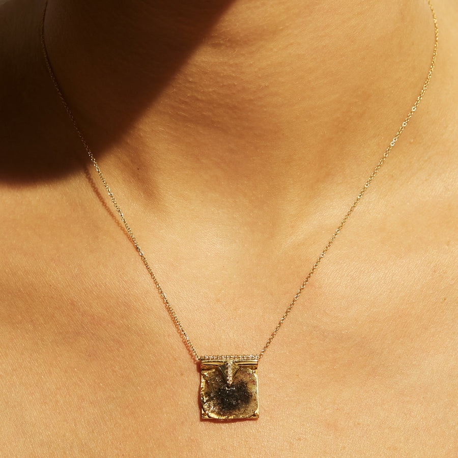 The X - Eye of the Storm Necklace by East London jeweller Rachel Boston | Discover our collections of unique and timeless engagement rings, wedding rings, and modern fine jewellery. - Rachel Boston Jewellery