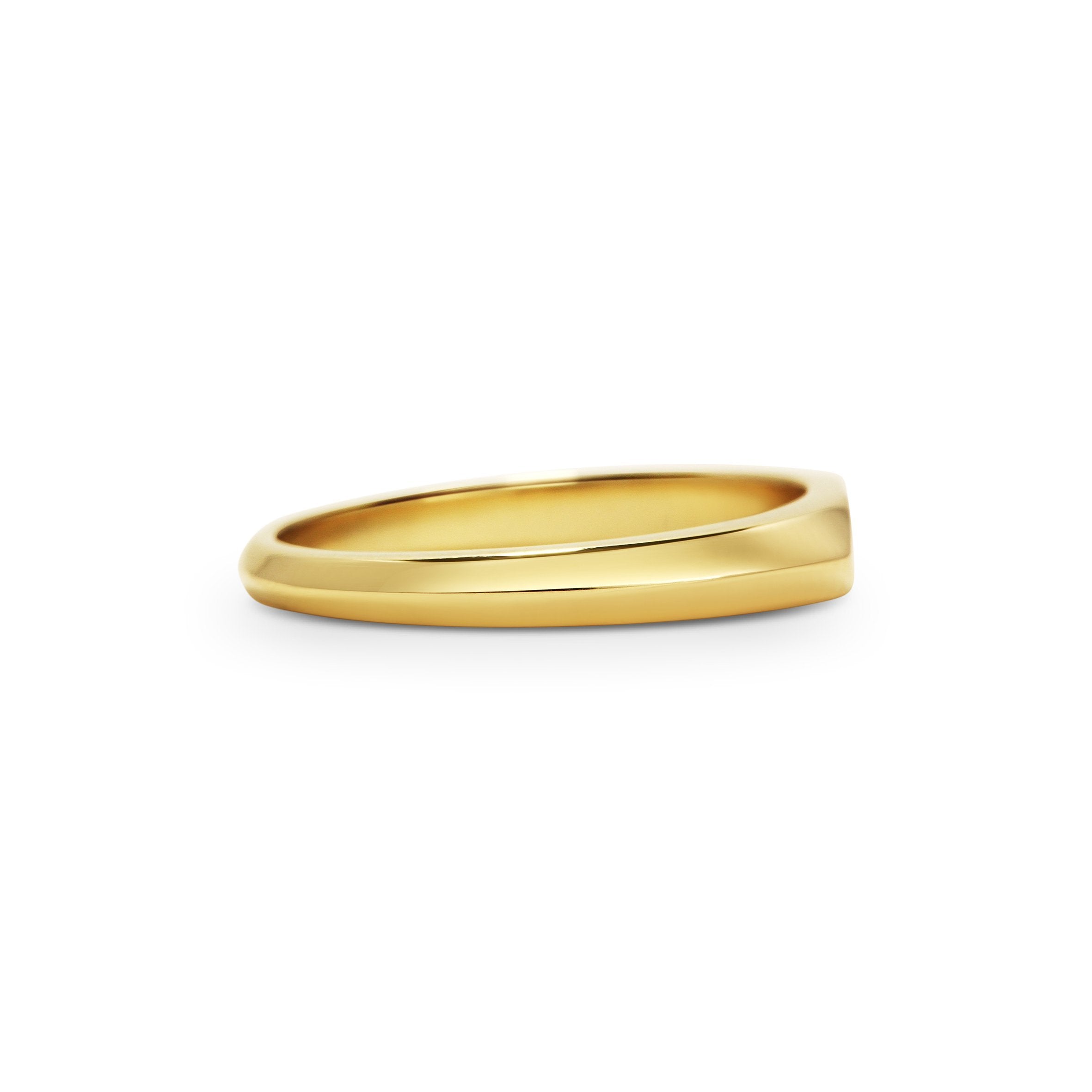The Slim Signet Tapered Ring by East London jeweller Rachel Boston | Discover our collections of unique and timeless engagement rings, wedding rings, and modern fine jewellery.
