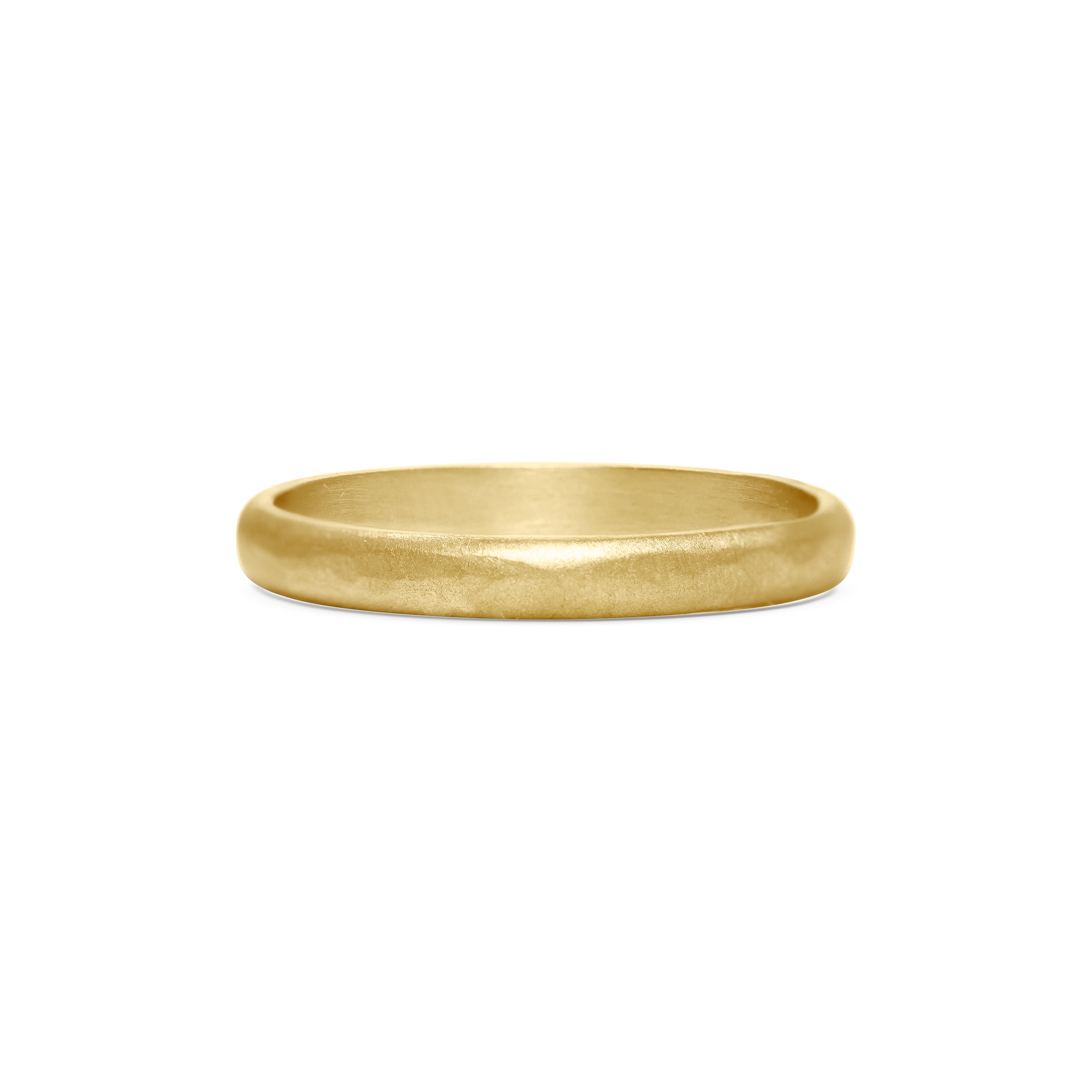 The Matte Hammered D Shape Wedding Band - 3.5mm by East London jeweller Rachel Boston | Discover our collections of unique and timeless engagement rings, wedding rings, and modern fine jewellery.