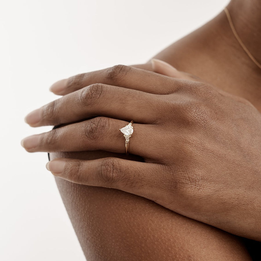 The Clara Ring - Pear Cut by East London jeweller Rachel Boston | Discover our collections of unique and timeless engagement rings, wedding rings, and modern fine jewellery. - Rachel Boston Jewellery
