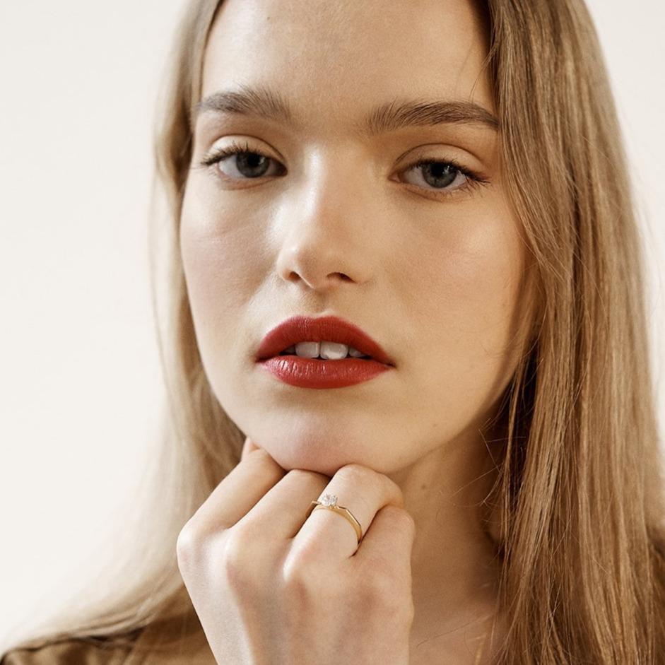 The Deco Round Ring by East London jeweller Rachel Boston | Discover our collections of unique and timeless engagement rings, wedding rings, and modern fine jewellery.