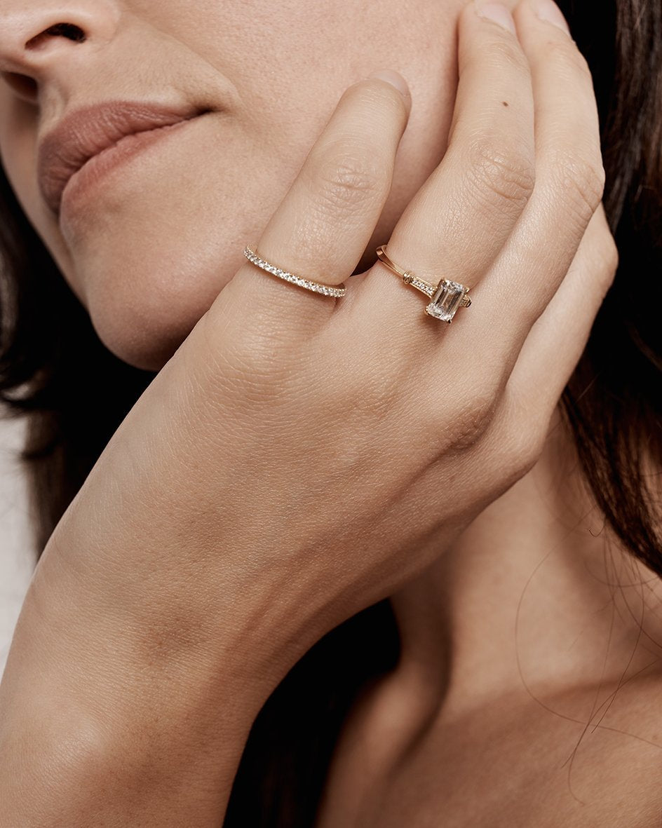 The Olive Ring by East London jeweller Rachel Boston | Discover our collections of unique and timeless engagement rings, wedding rings, and modern fine jewellery.