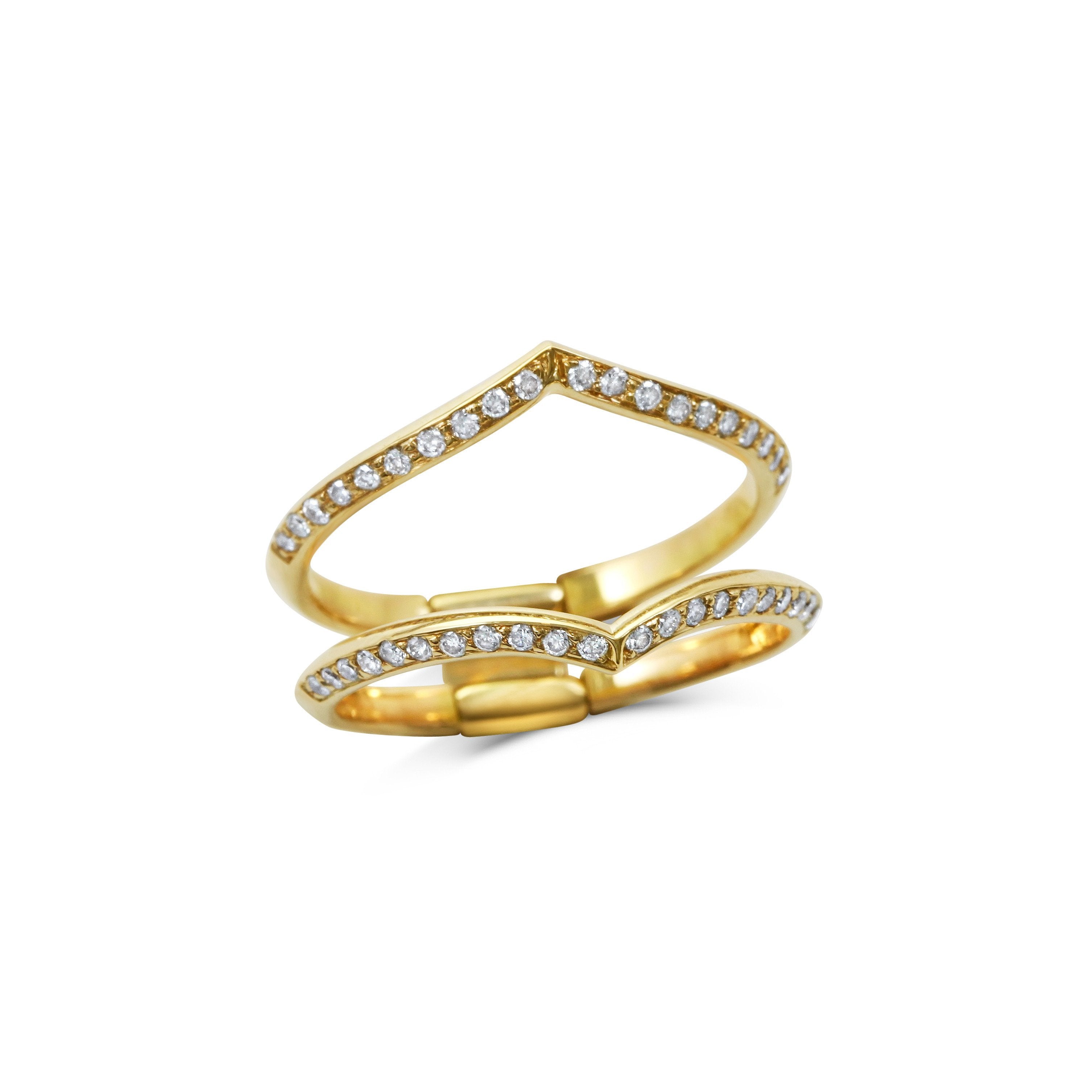 Sagitta Diamond Double Wedding Band Rachel Boston