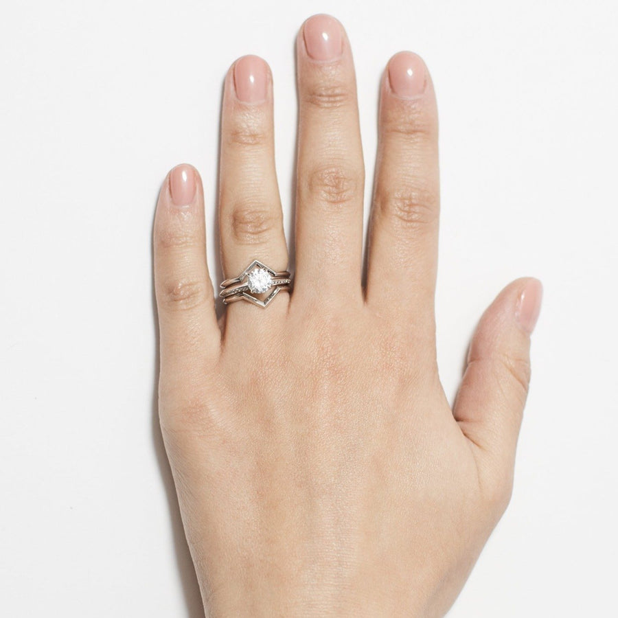 The Quadro Double Wedding Band by East London jeweller Rachel Boston | Discover our collections of unique and timeless engagement rings, wedding rings, and modern fine jewellery. - Rachel Boston Jewellery
