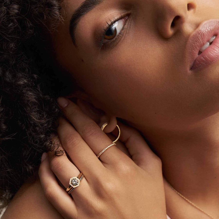 The Grey Diamond Circulum Band by East London jeweller Rachel Boston | Discover our collections of unique and timeless engagement rings, wedding rings, and modern fine jewellery. - Rachel Boston Jewellery