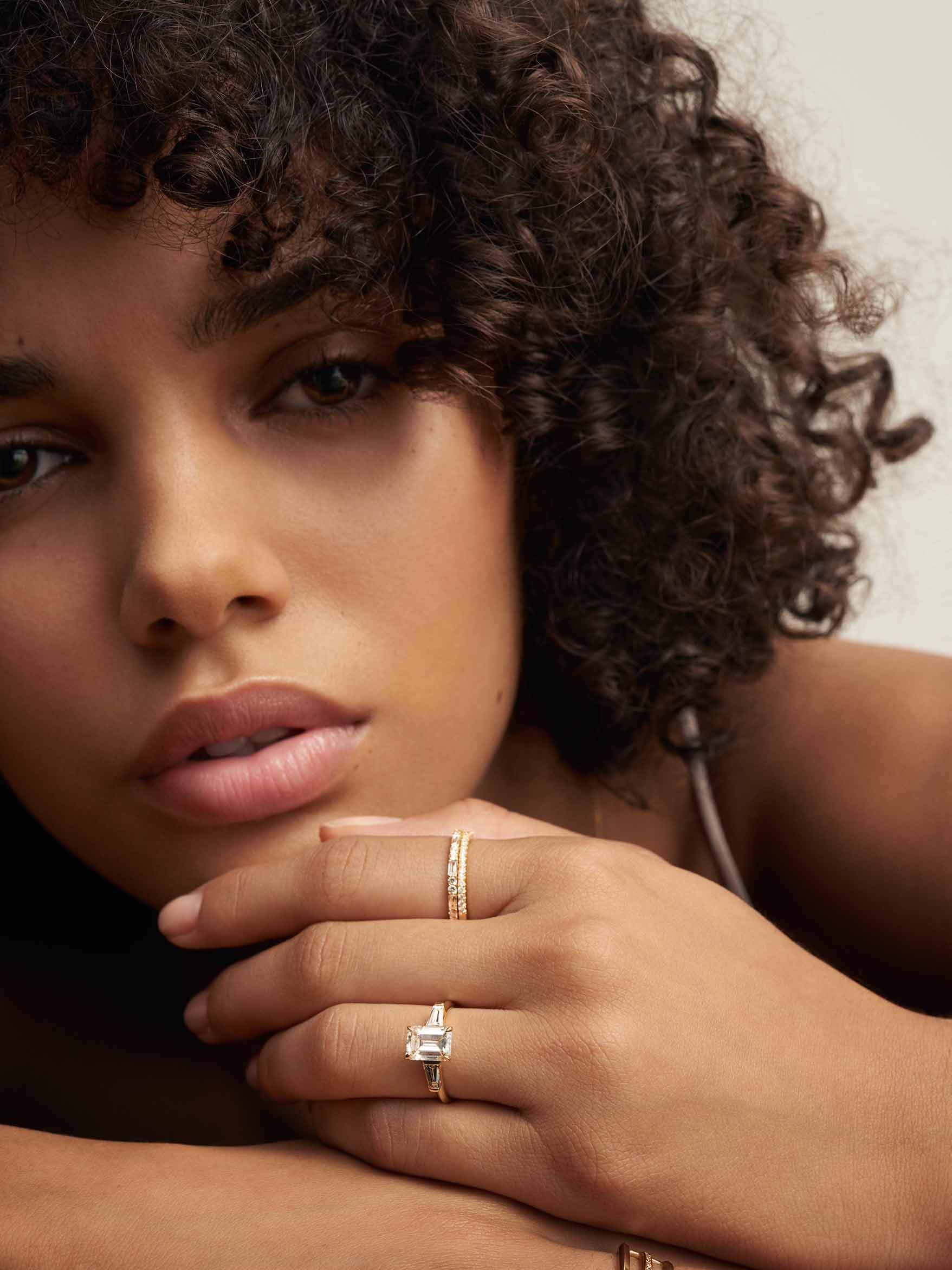 The Baguette & Round Diamond Wedding Band by East London jeweller Rachel Boston | Discover our collections of unique and timeless engagement rings, wedding rings, and modern fine jewellery.